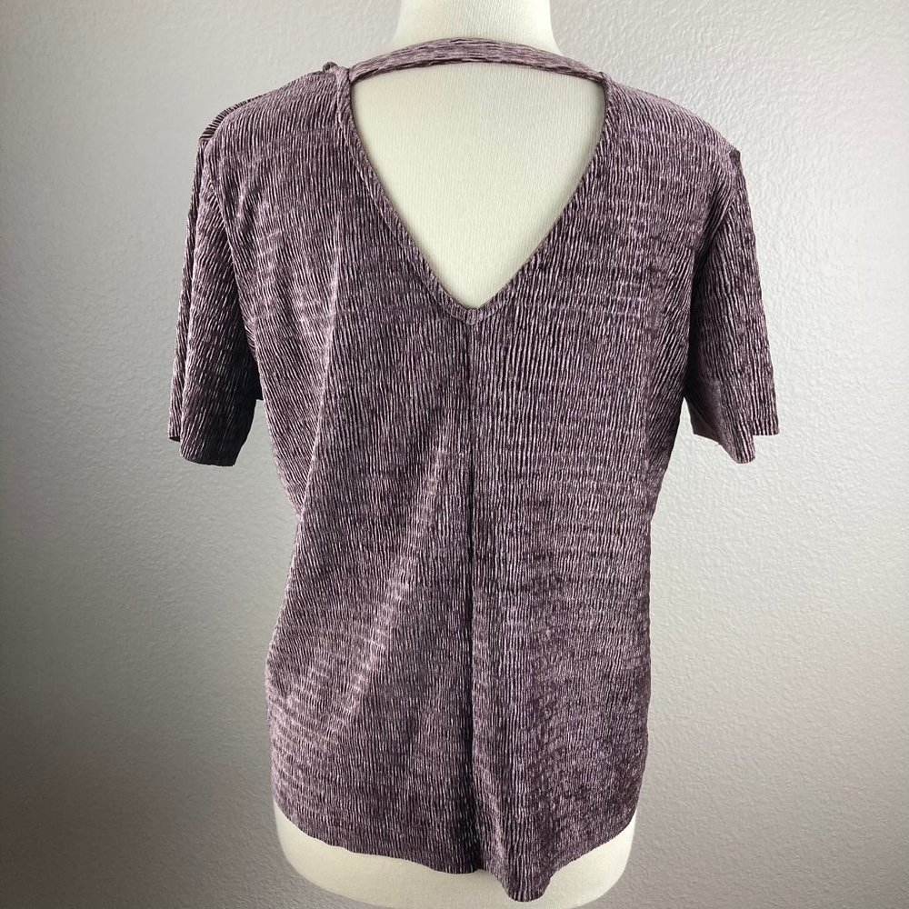 Nordstrom Fourteeth Place Plisse Velvet Cut Out Back Top - M